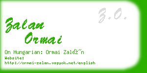 zalan ormai business card